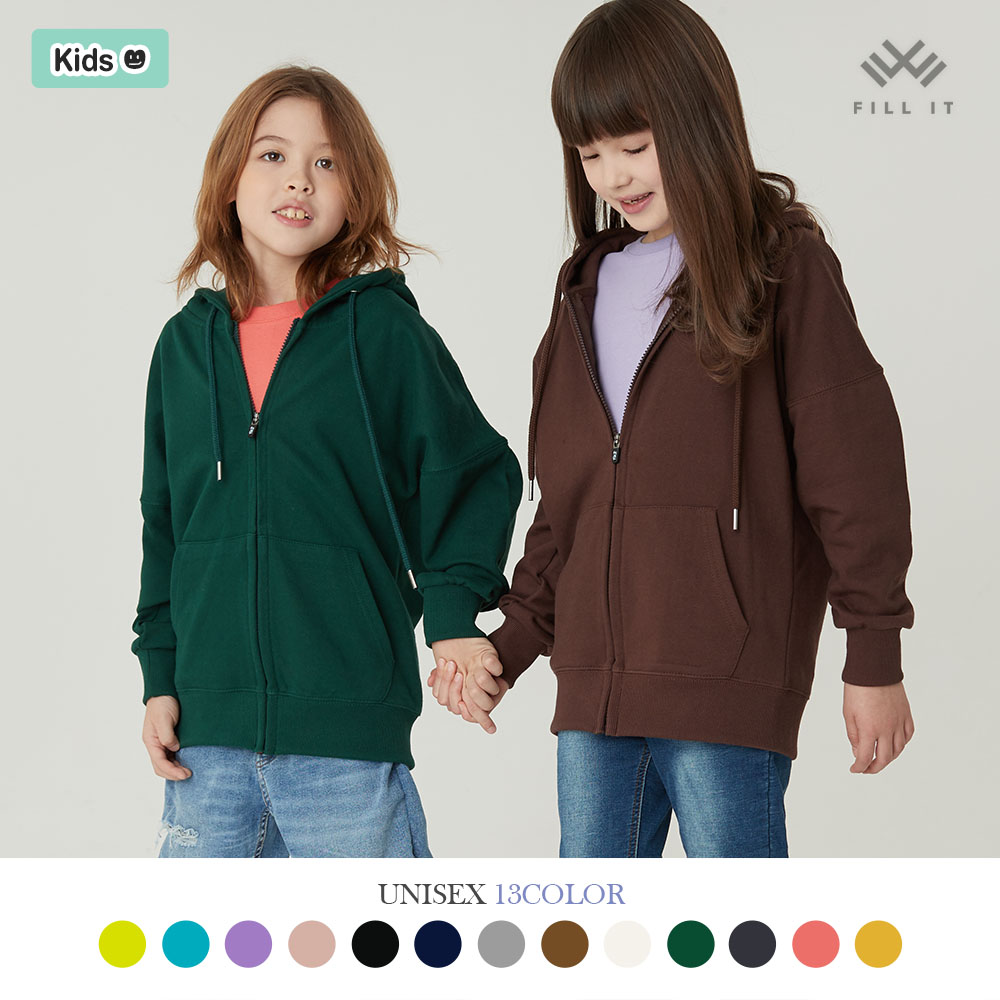 필잇 시그니처 키즈 후드집업_FILL IT KID SIGNATURE HOOD ZIP UP/인쇄/단체/아동/유아/빅사이즈/4XL 5XL 6XL